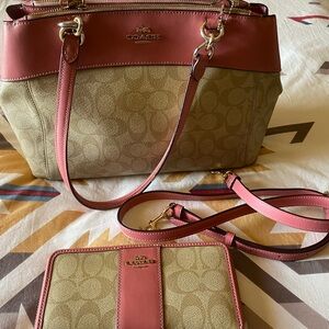 Coach bag with wallet